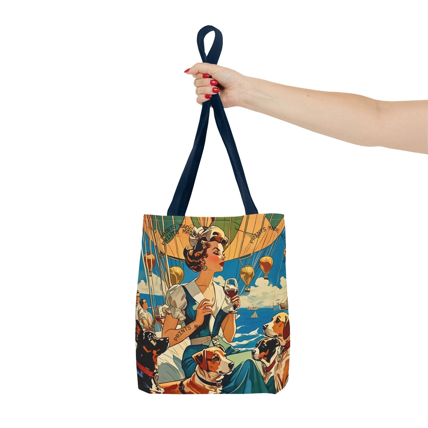 Vintage Hot Air Balloon Dog Lover Tote Bag