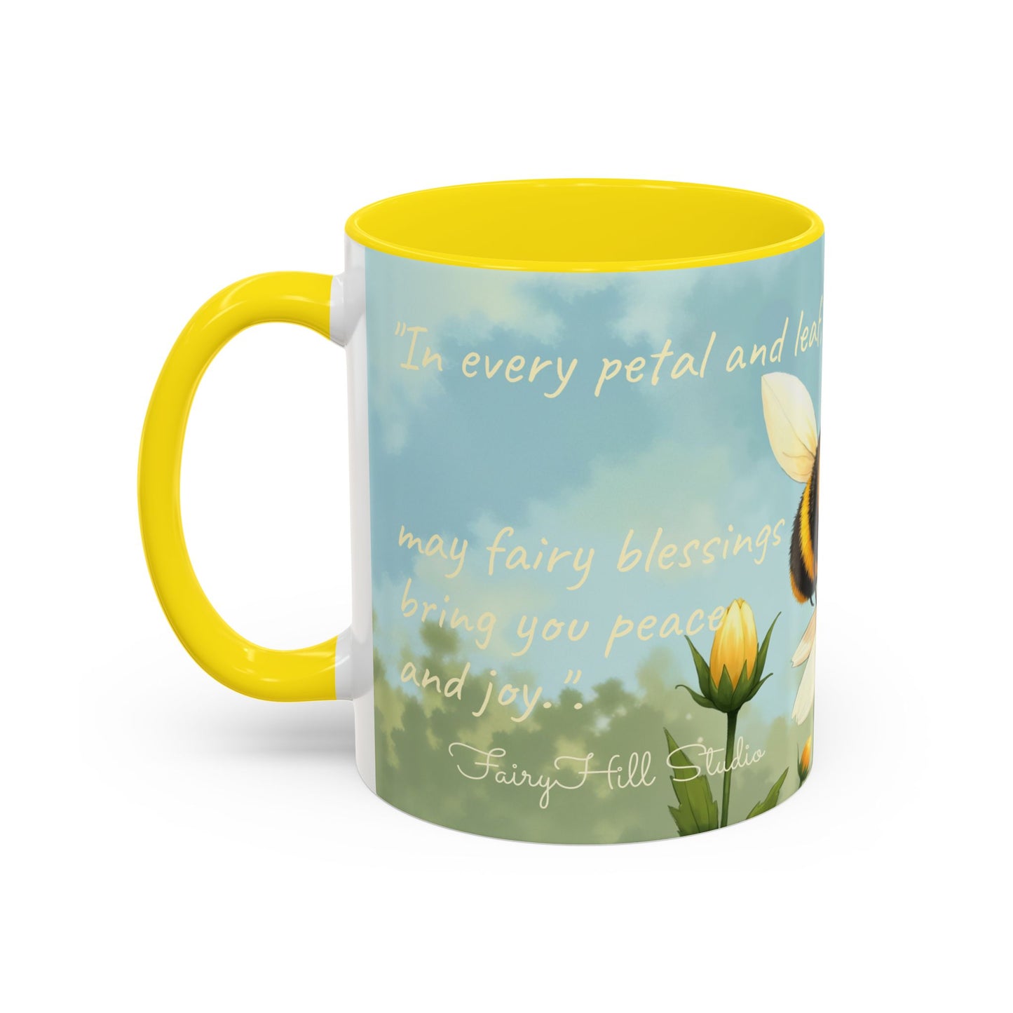 Garden Honey Bee-Themed Coffee Mug - 11 & 15oz Accent Mug for Fairy Lovers