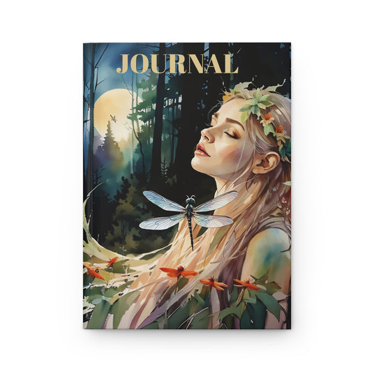 Hardcover Journal Matte -Dragonfly Meditation/Art