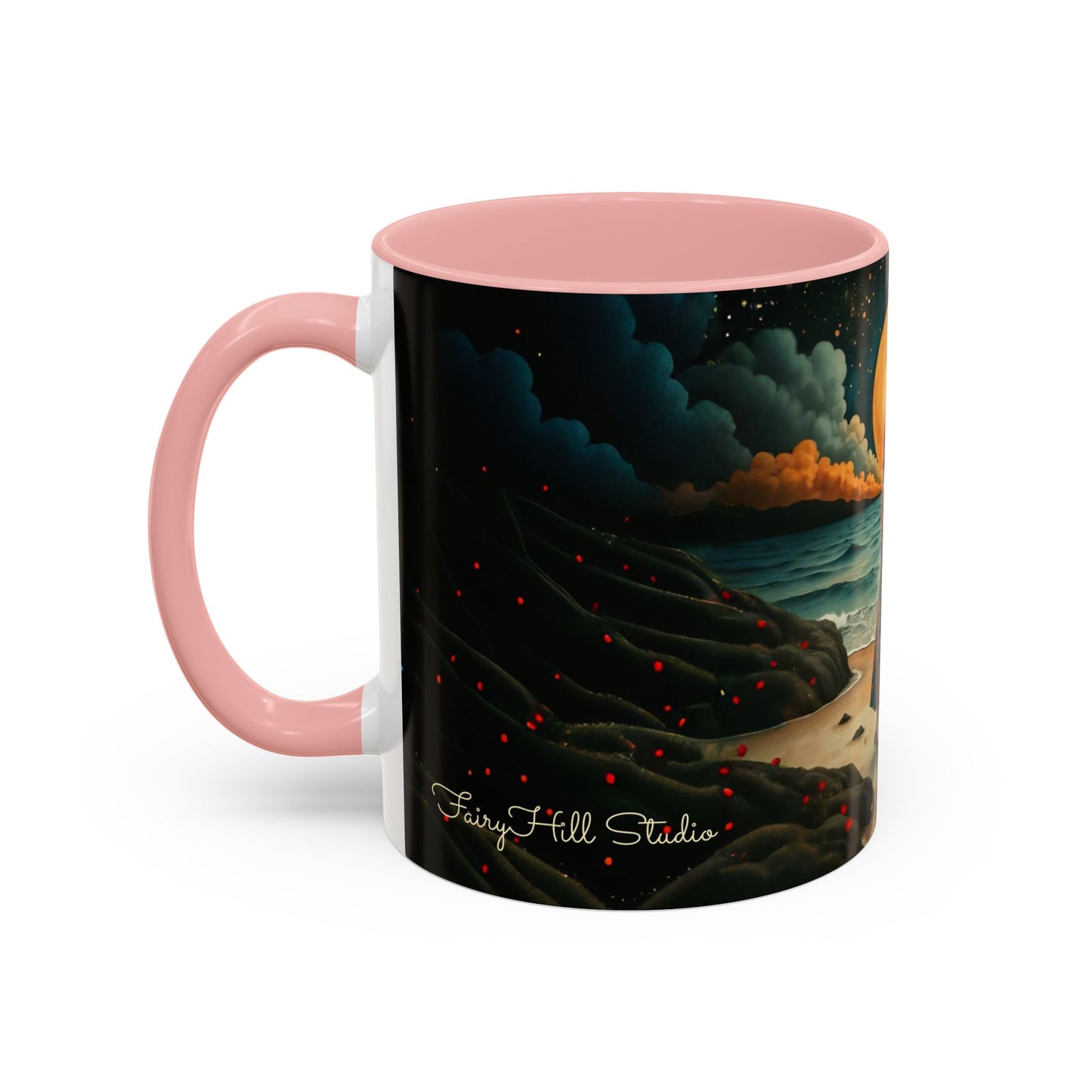 Moon girl wit red hat Art-Themed Coffee Mug - 11 & 15oz Accent Mug for Musroom  Fsiry Lovers