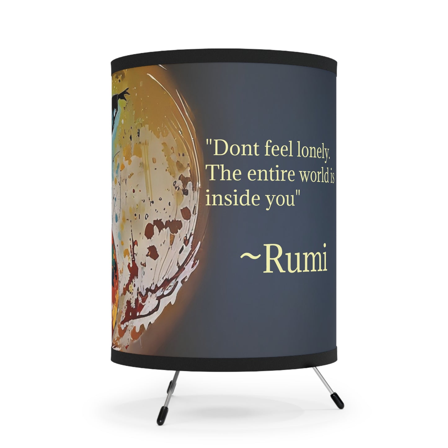 Tripod Lamp - Rumi Quote Home Decor Art