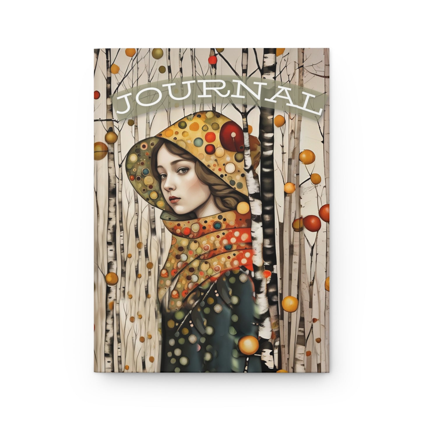 Hardcover Journal / Autumn Girl in Birch Forest Journal