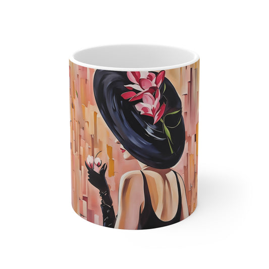 Elegant Floral Art Mug - 11oz Coffee Cup for Art Lovers