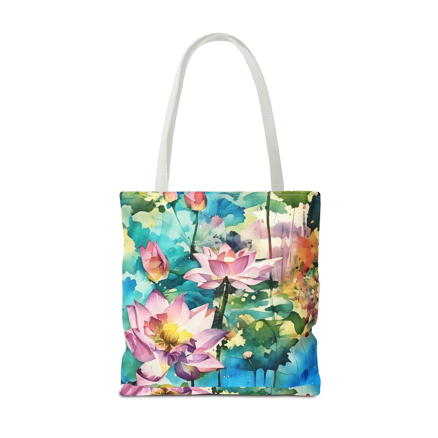 Tote Bag with lotus flower art(AOP)