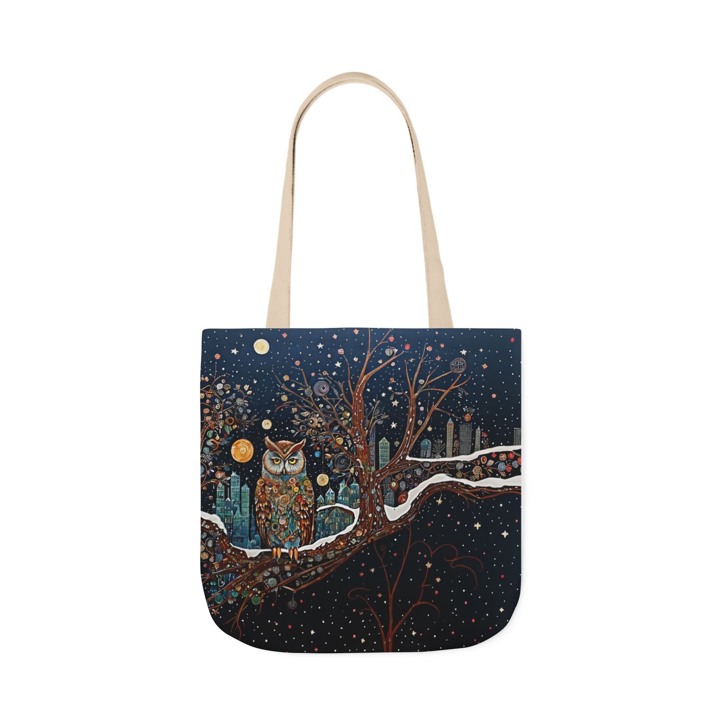 Colorful night Owl -Inspired Canvas Tote Bag - Perfect for Beach Days, Eco-Friendly Shopping, and Summer Fun!