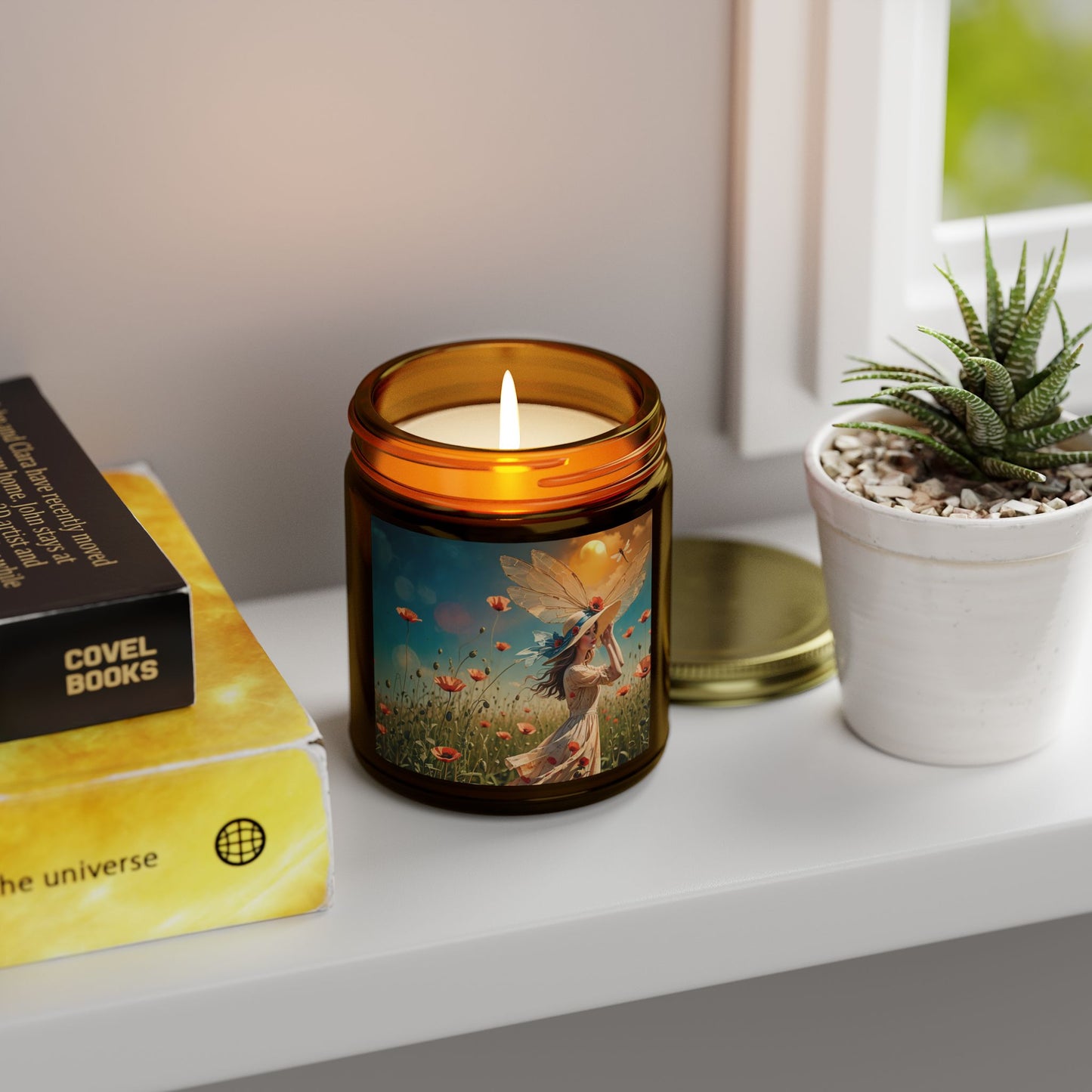 Poppies Scented Candle - Coconut Apricot Wax (4oz, 9oz) - Garden Beauty