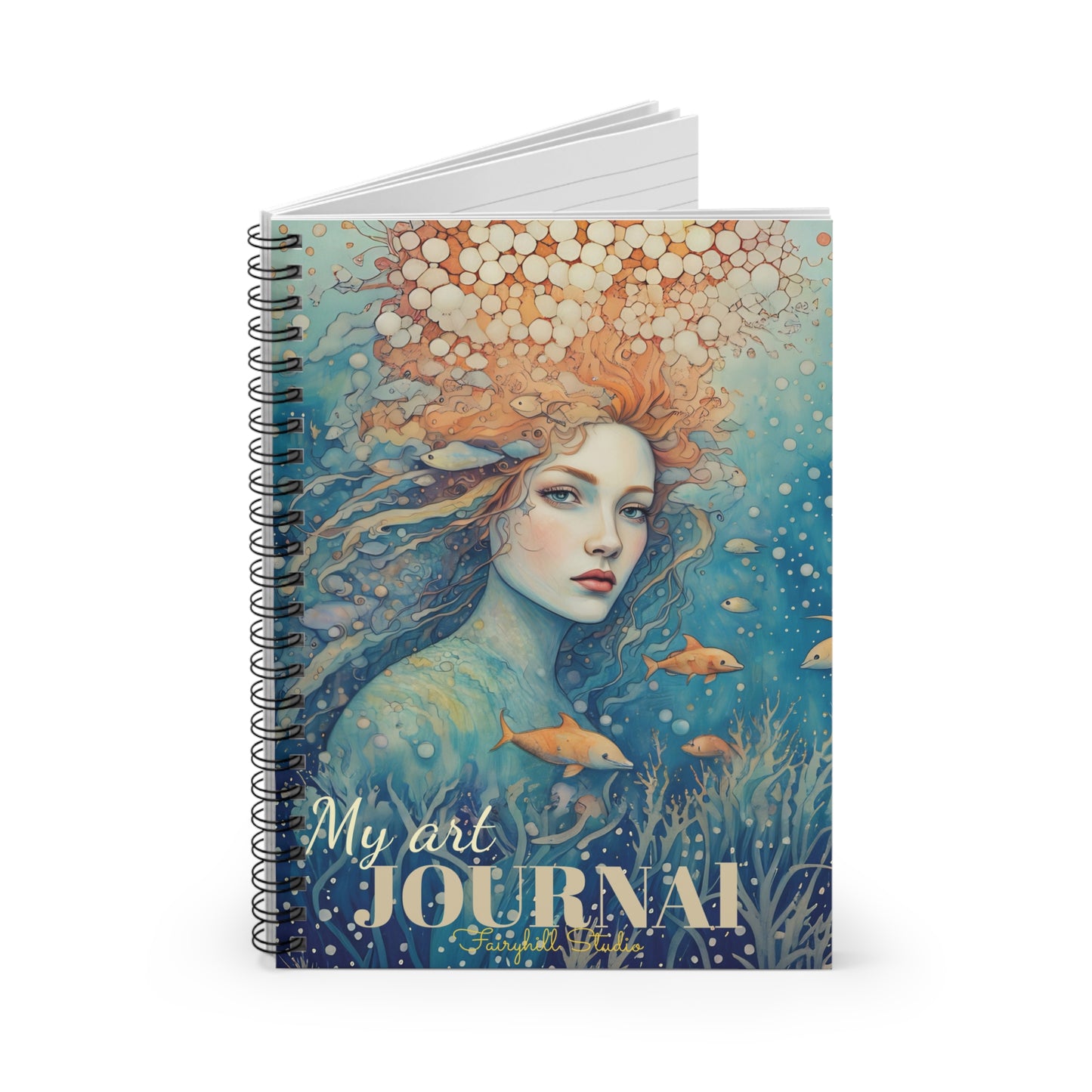 Spiral Notebook -Deep ocean Mermaid art Journal