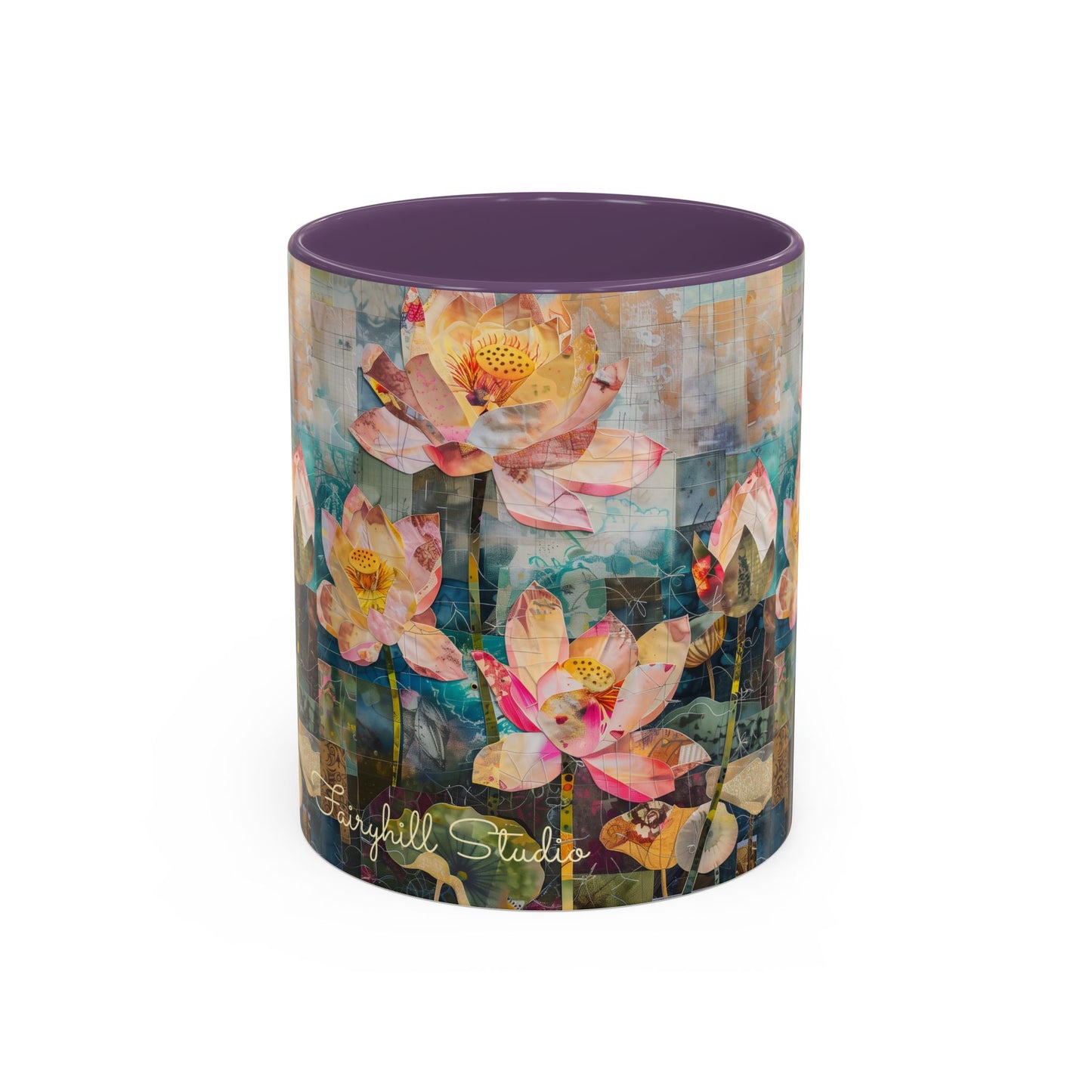 Coffee Mug Monet's pink Water lillies 11oz art by Fairyhill Studio