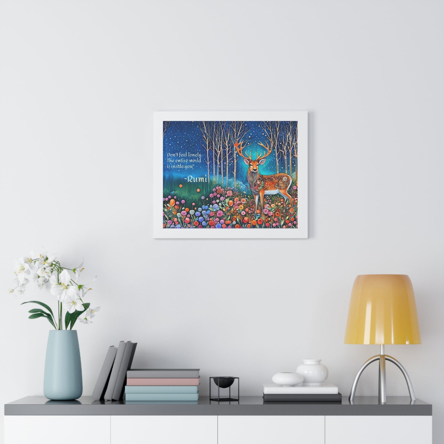 Majestic Boho Deer Framed Poster