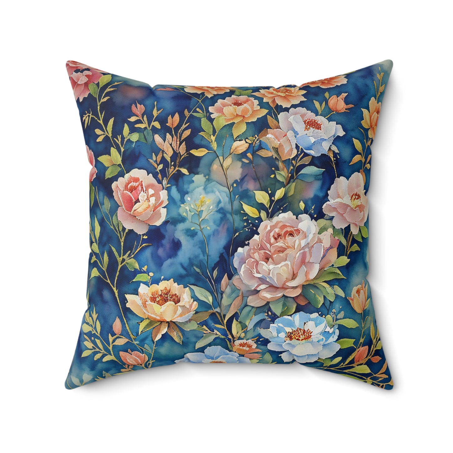 Paisley flowers Square Pillow - by Fairyhill Studio