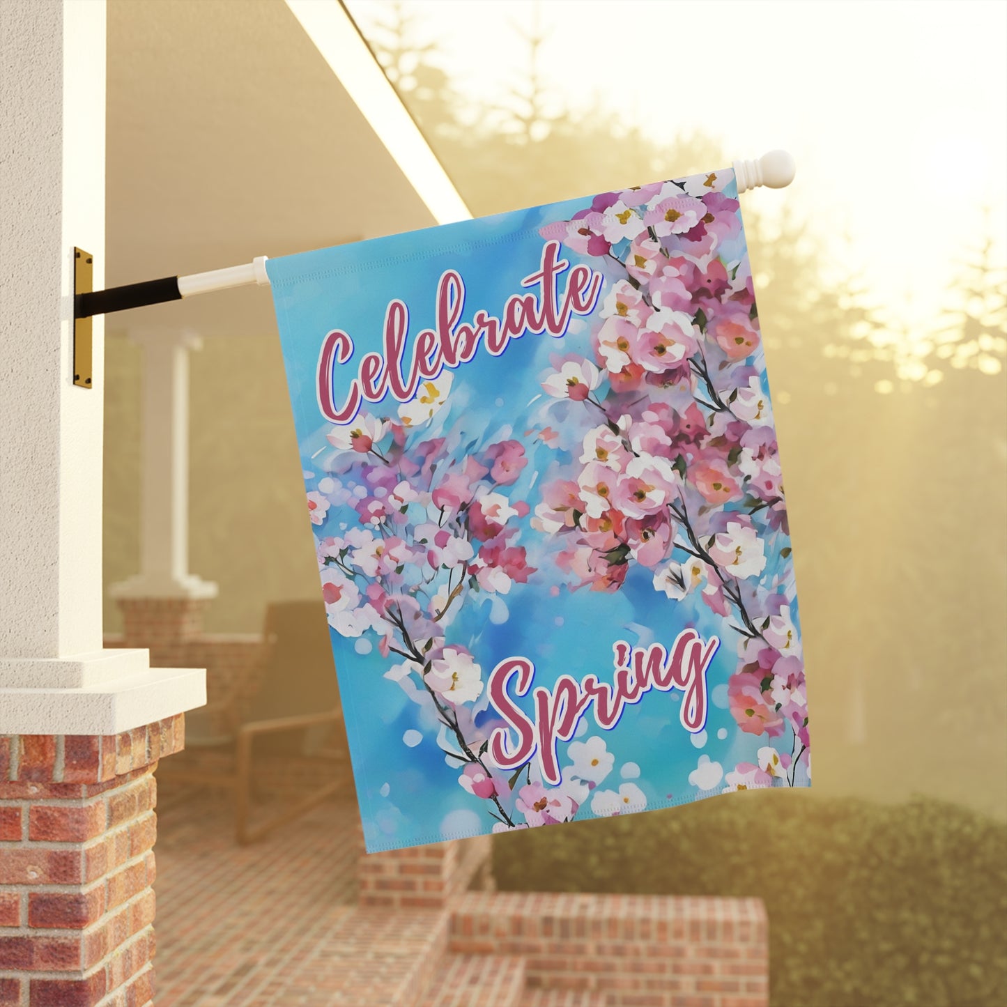 Celebrate Spring Cherry flowers Garden Banner - Beautiful Floral Yard Decor