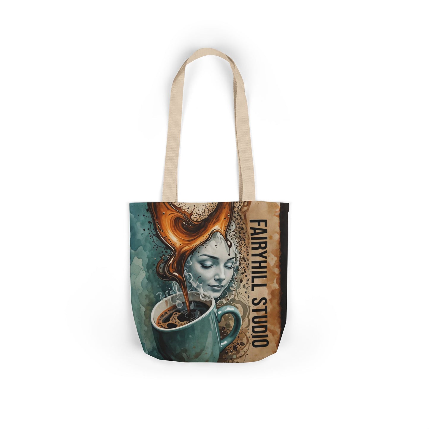Morning Coffee Fairyhill studio Canvas Tote Bag - Perfect for Beach Days, Eco-Friendly Shopping, and Summer Fun!