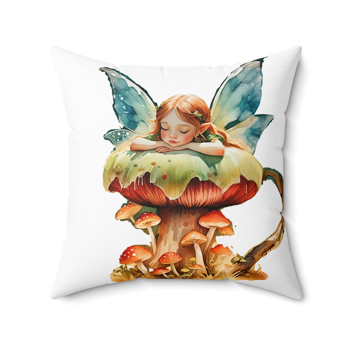 Polyester Pillow Midnight Fairy Garden Art Square Pillow