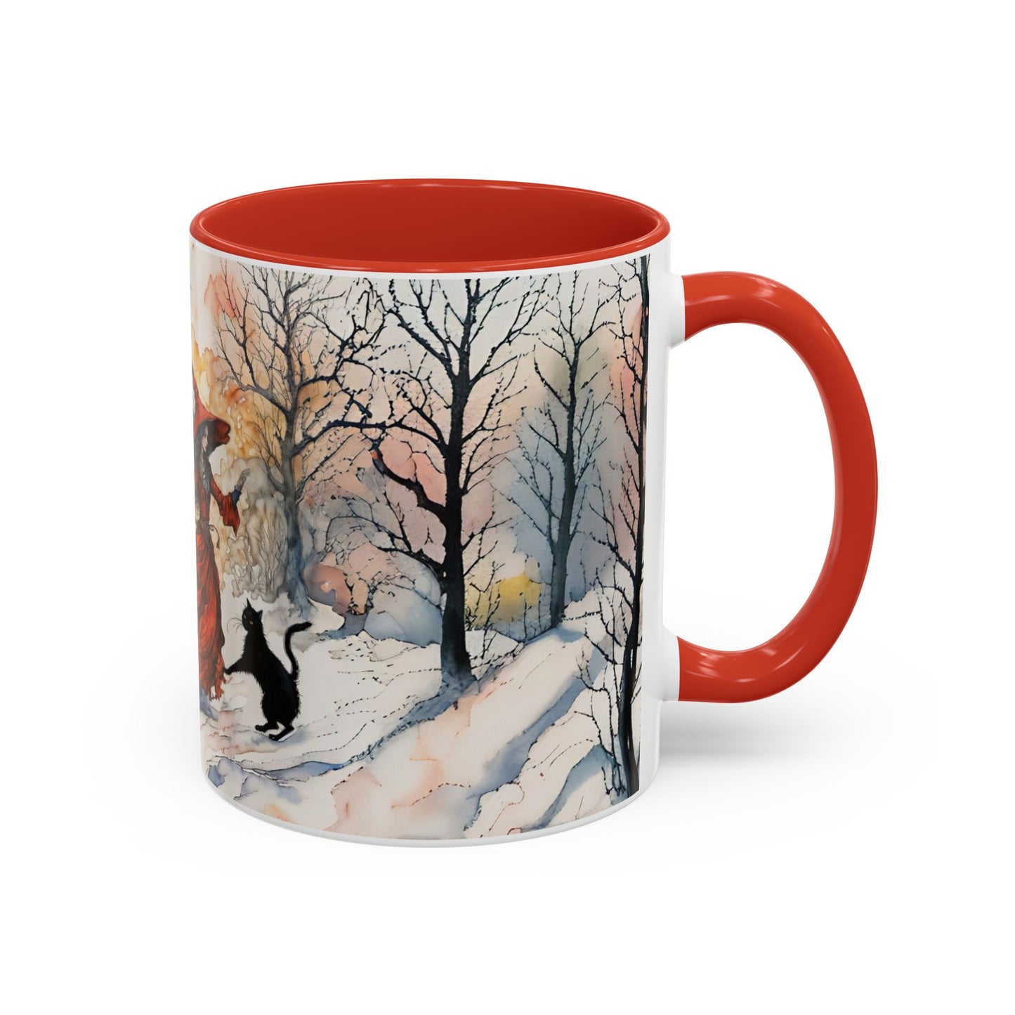 Accent Crimson witch and black cat Coffee Mug (11, 15oz)