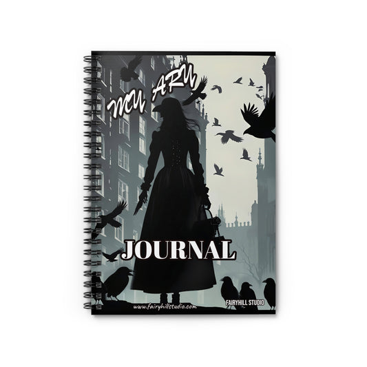 Fairy Hill Studio London Crows my art Journal, Spiral Notebook - Ruled Line
