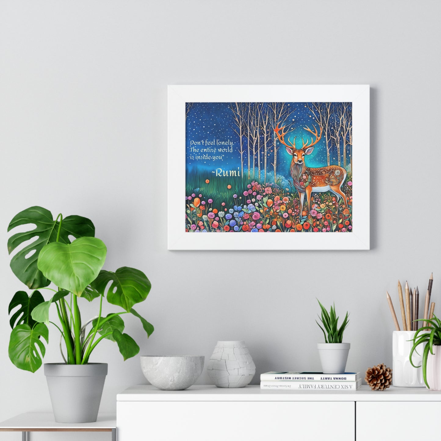Majestic Boho Deer Framed Poster