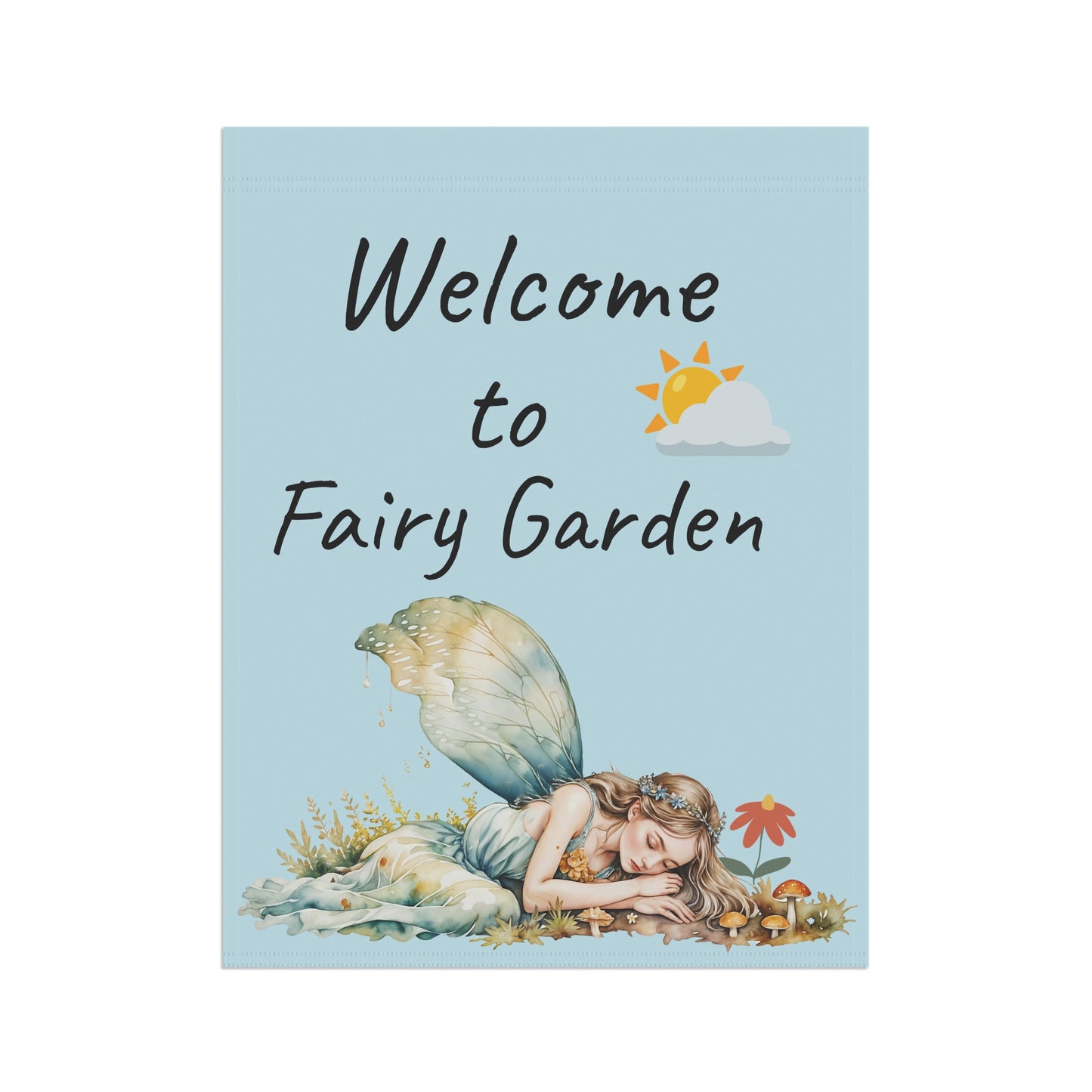 Whimsical Fairy Garden Banner - Welcome to Our Fairy Garden Outdoor Decor