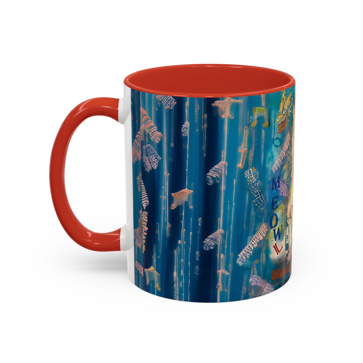 Mug - Lovely White Cat Love Art Accent Coffee Mug (11, 15oz)