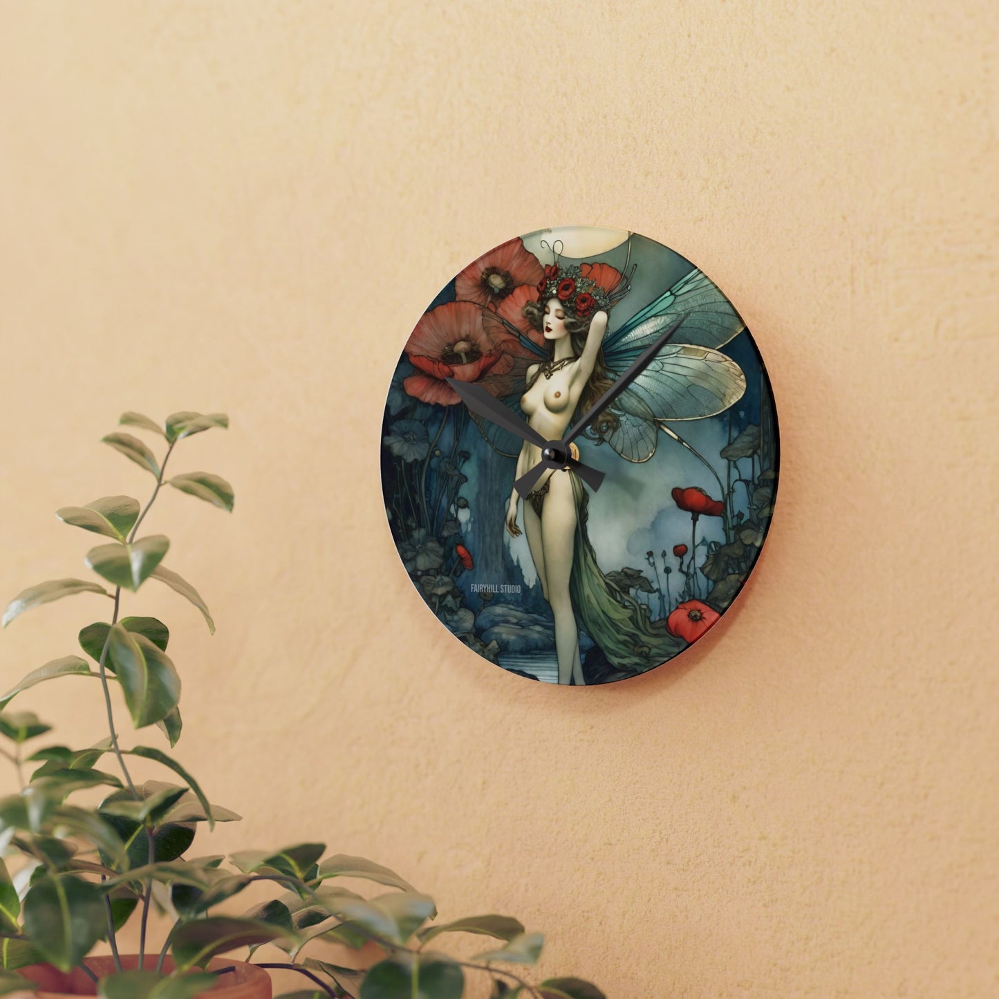 Acrylic Wall Clock - Moon Goddess