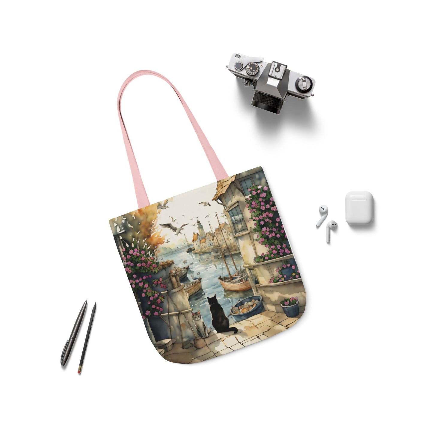 Harbour Cats by FairyHill Studio - Canvas Tote Bag - Perfect for Beach Days, Eco-Friendly Shopping, and Summer Fun!