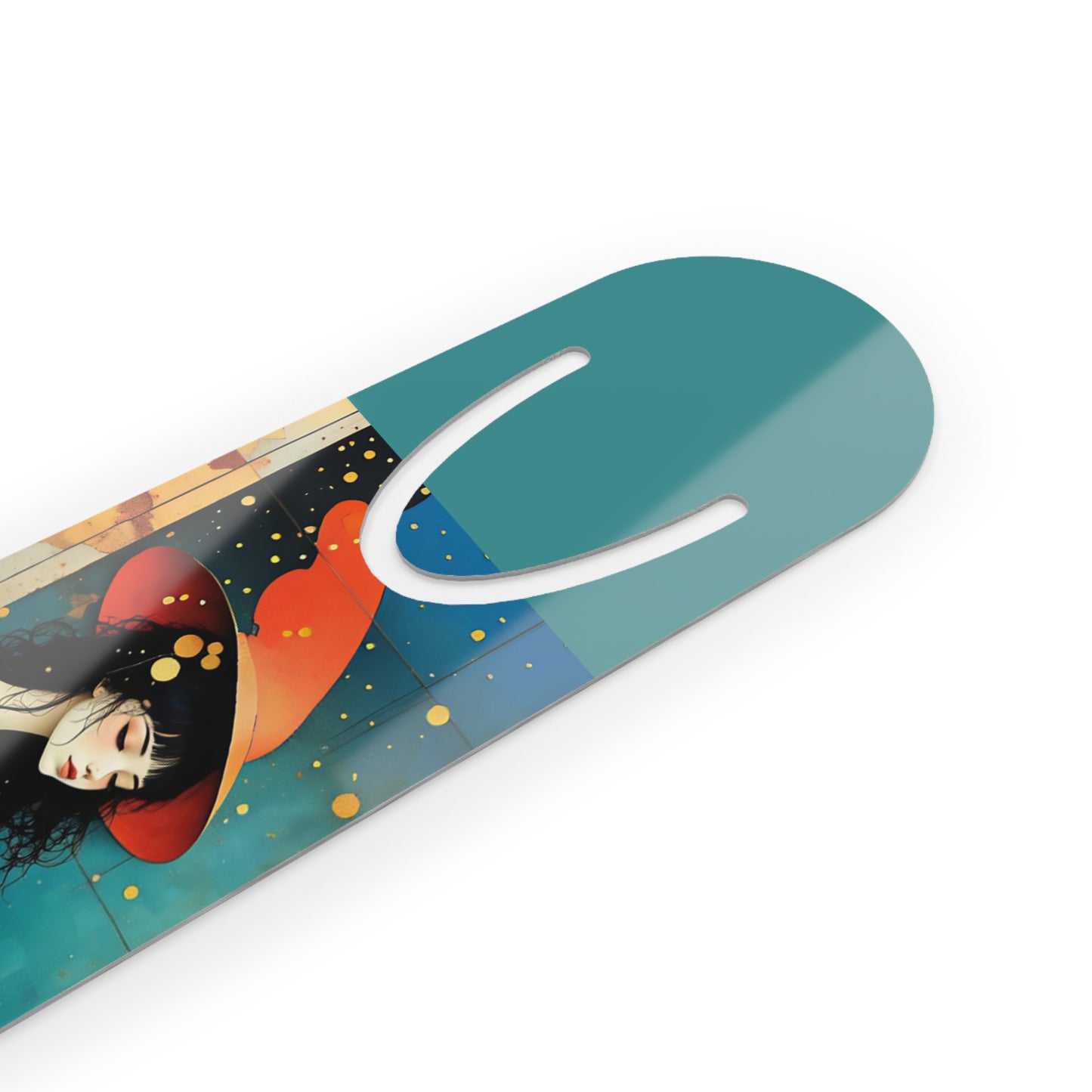 Cat & Girl Illustration Bookmark, Cute Metal Bookmark, Gift for Cat Lovers, Reading Accessory, Book Lover Gift, Unique Gift Idea
