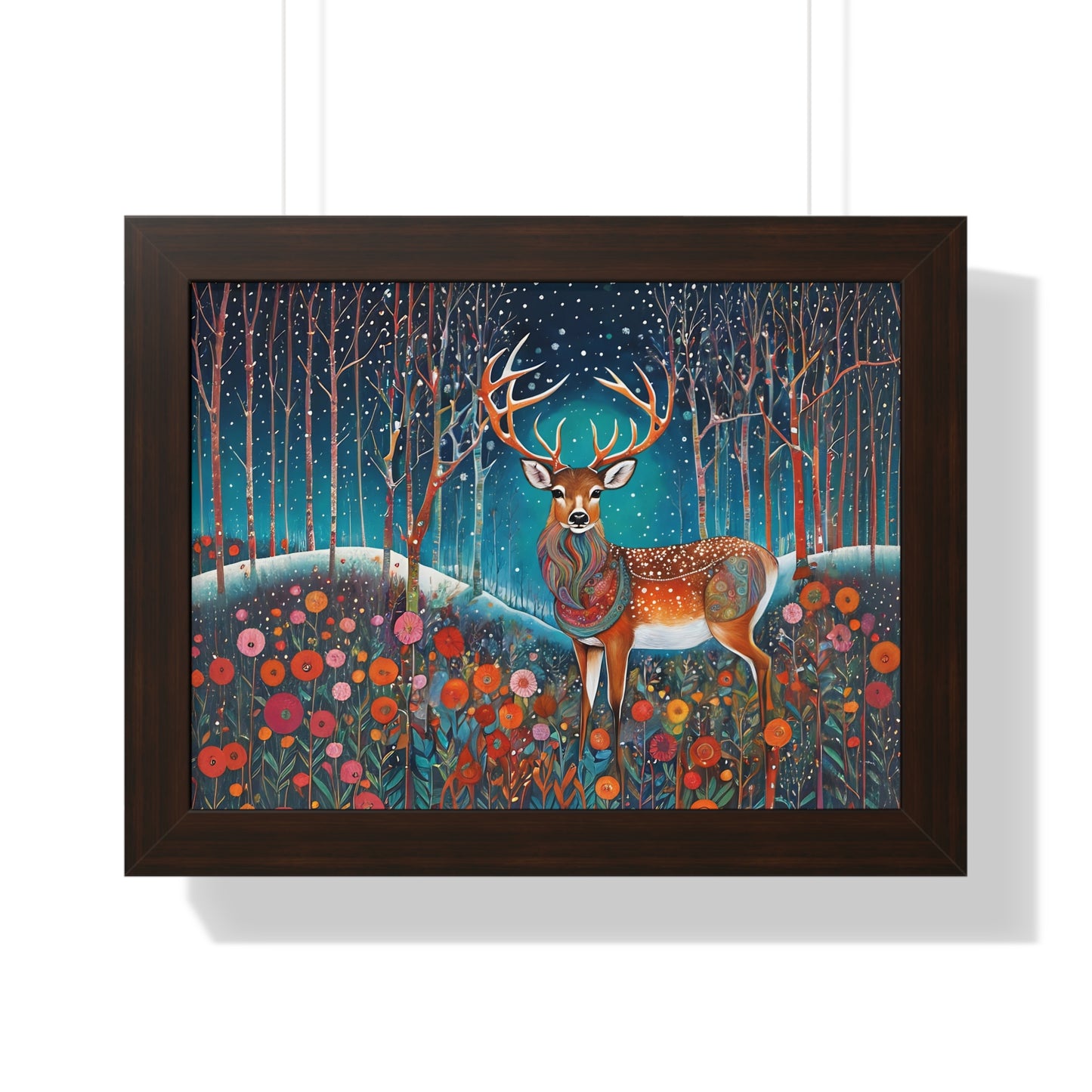 Framed Horizontal Magestic Deer  Poster Spiritual Rumi art Quote art by Fairyhill Studio