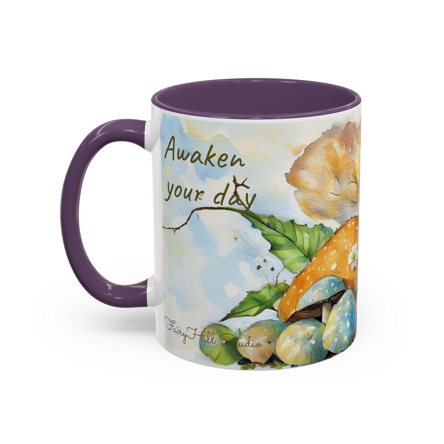Mug Fairy Angel Blessing Flowers Watercolor Accent Coffee Mug 11 & 15oz