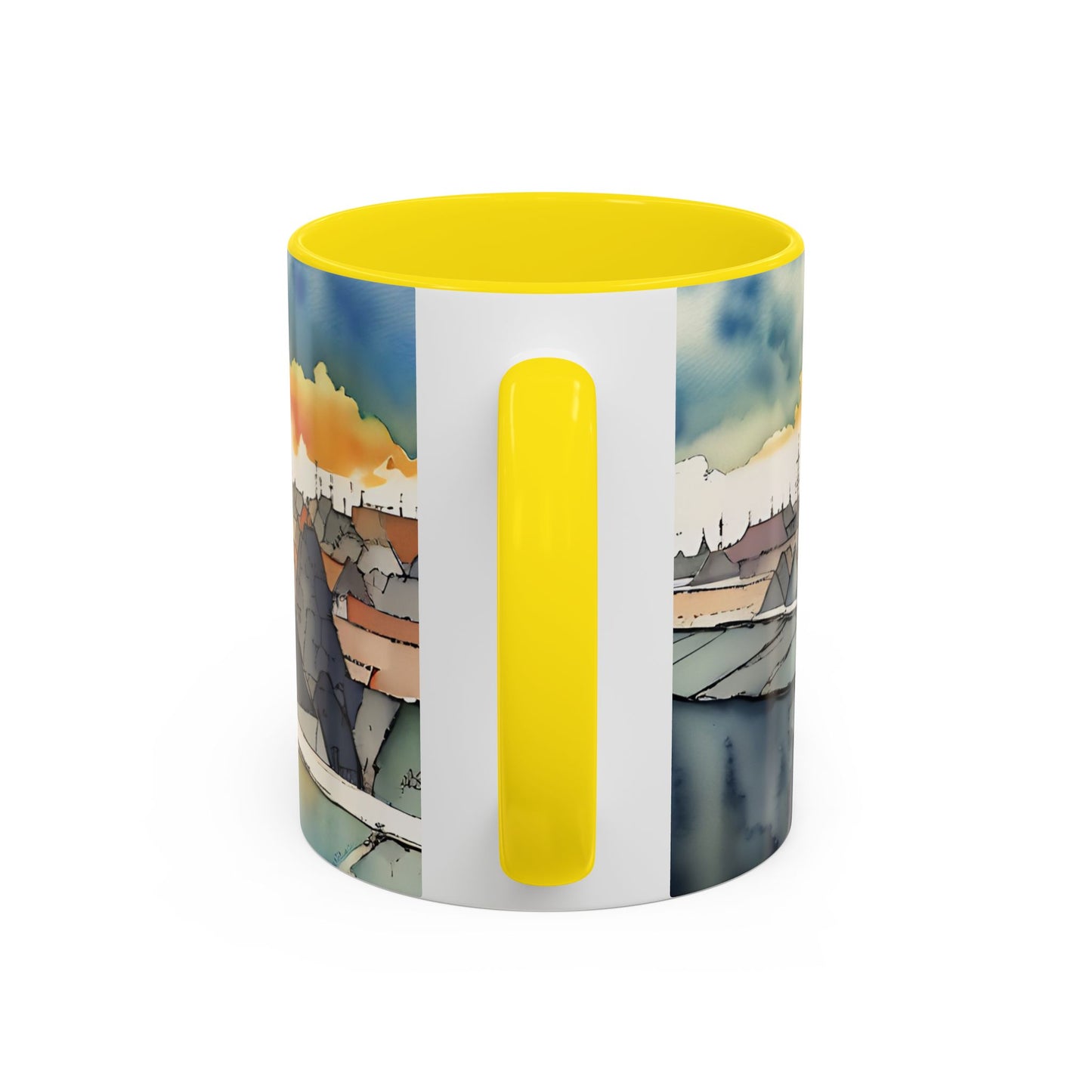 Black cat on a roof top Art-Themed Coffee Mug - 11 & 15oz Accent Mug for Musroom  Fsiry Lovers