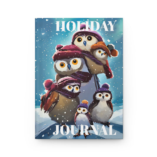 Winter Penguin Hardcover Journal Matte with Cute Penguin Family Illustration