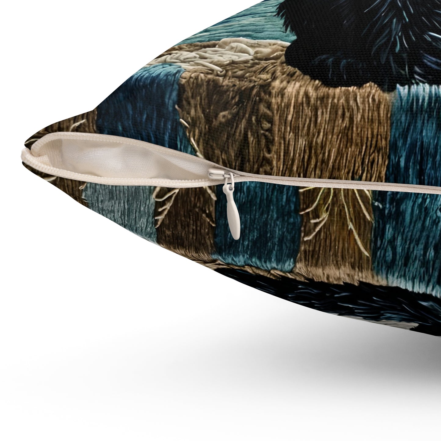 Spun Polyester Square black cat Pillow