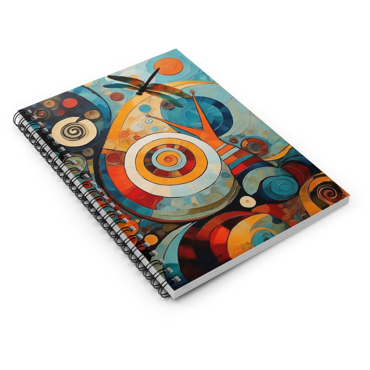 - Abstract Colorful Snail Dragonfly Circle Journal/notebook