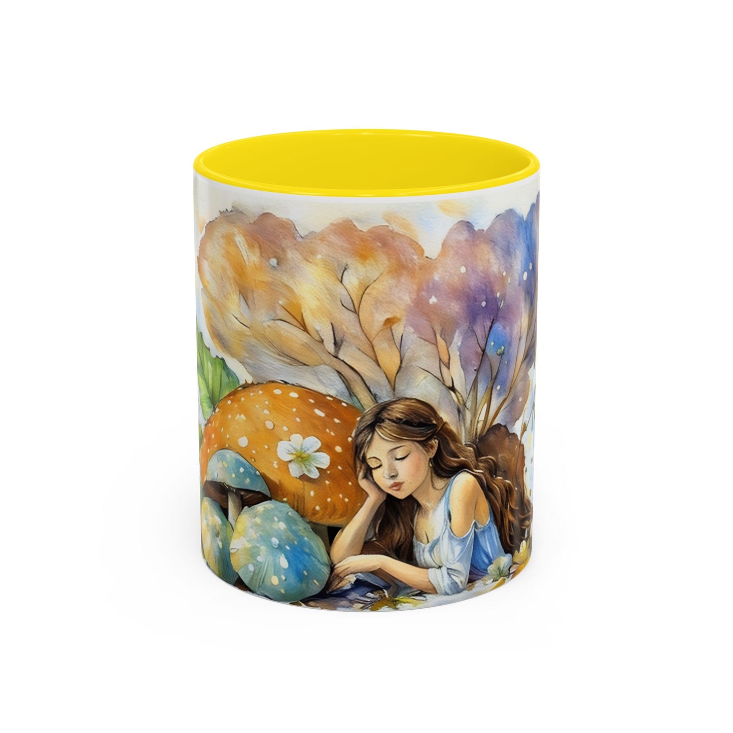 Mug Fairy Angel Blessing Flowers Watercolor Accent Coffee Mug 11 & 15oz