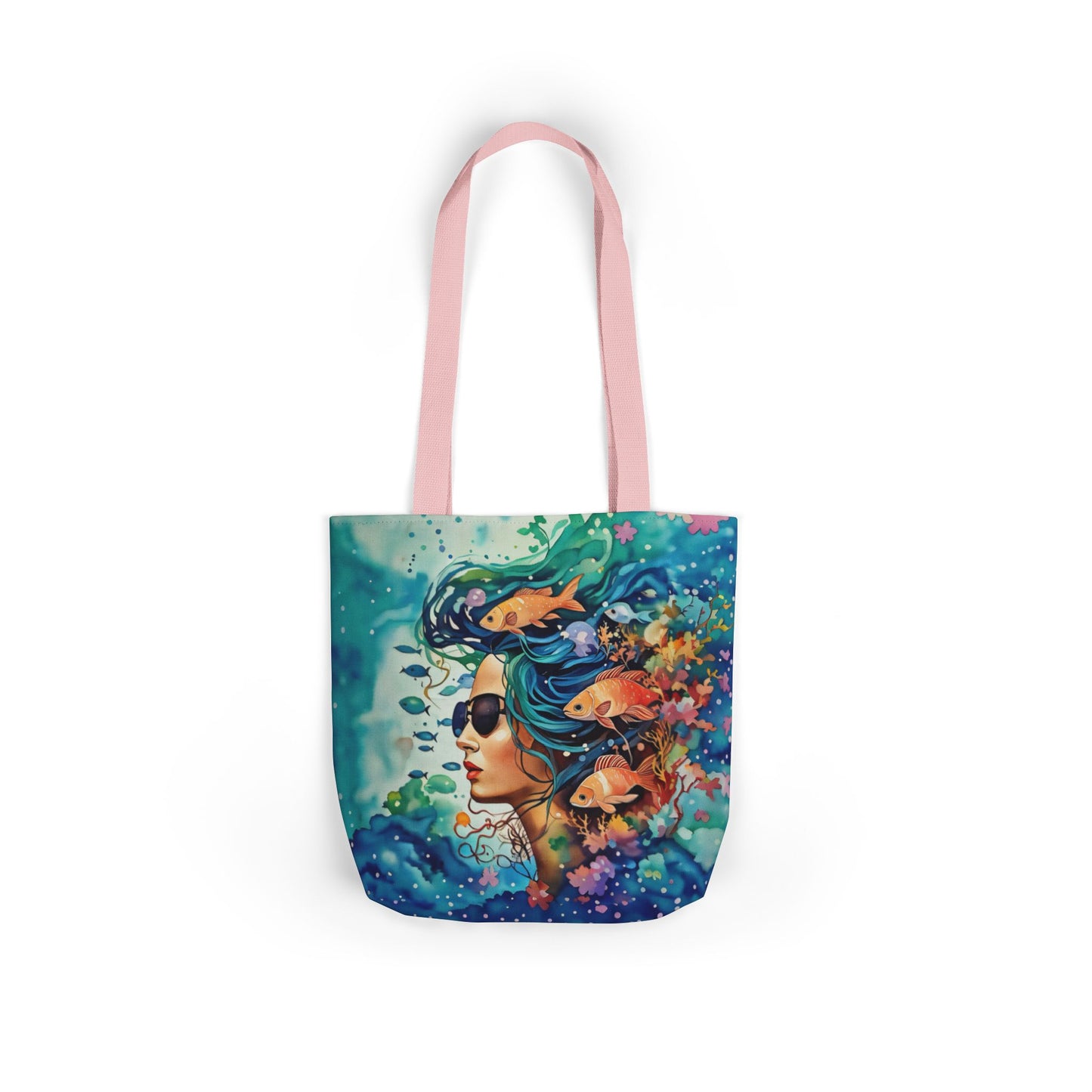 Colorful Ocean-Inspired Canvas Tote Bag - Perfect for Beach Days, Eco-Friendly Shopping, and Summer Fun!