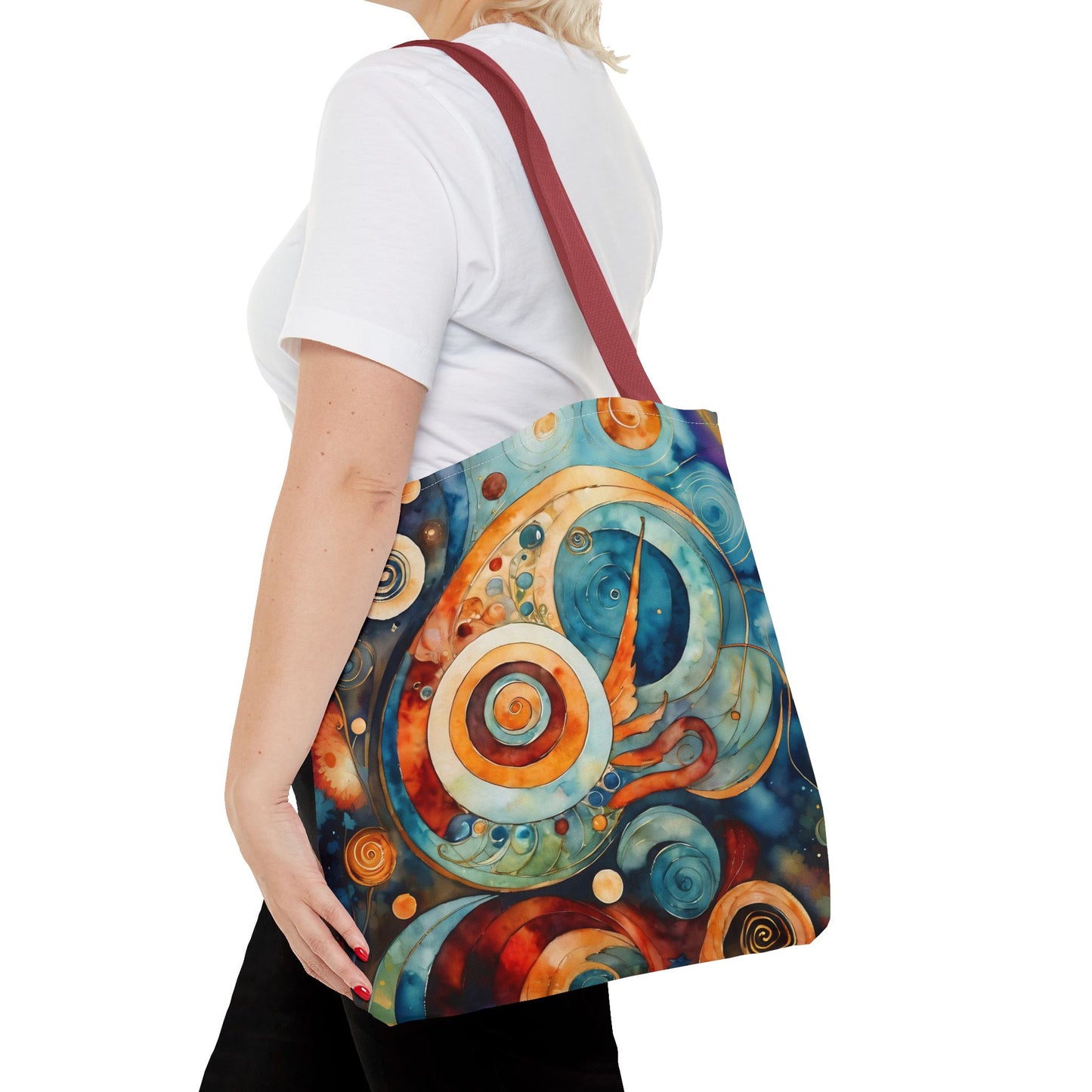 Colorful Circle Canvas Art Tote Bag
