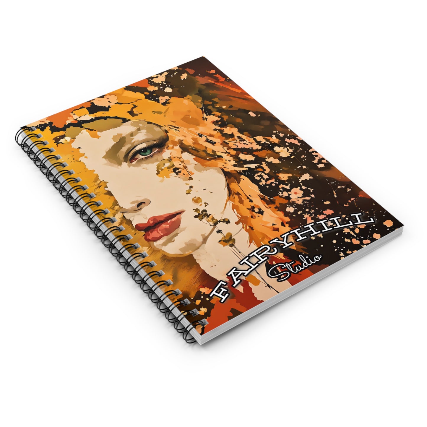 Spiral Notebook - Ruled Line with Golden Dreams Artwork by Fairy Hill Studio
