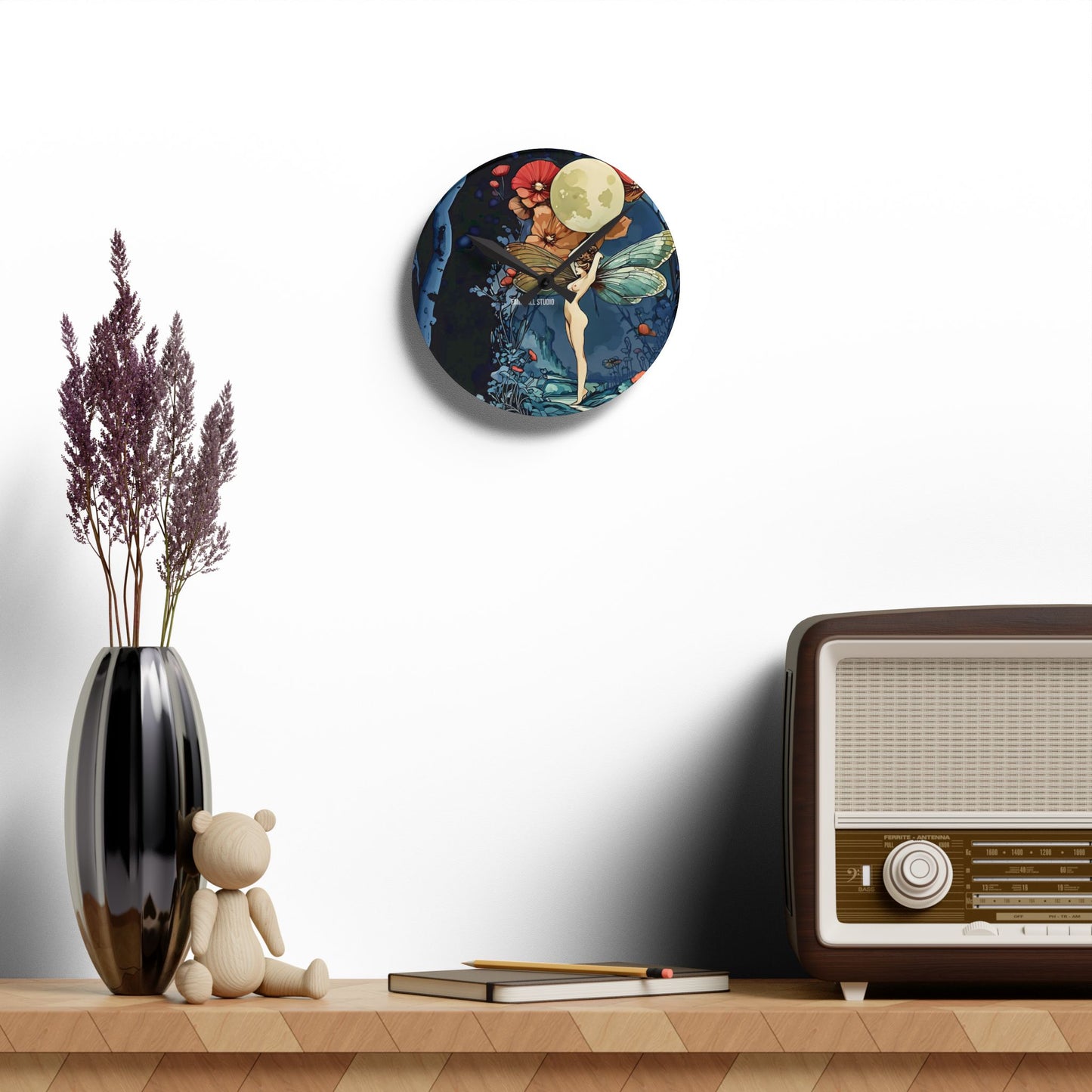 Acrylic Wall Clock - Moon fairy