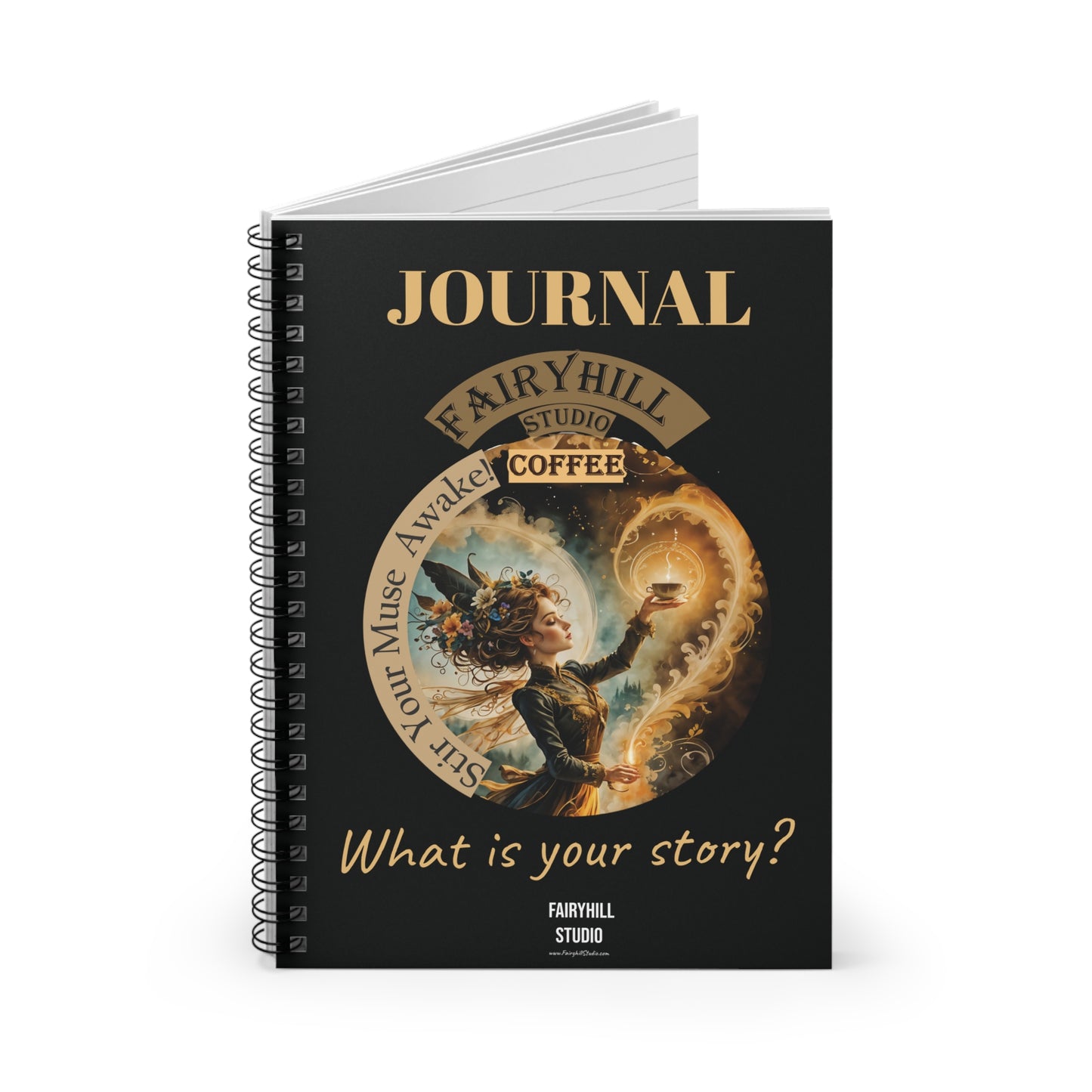Coffee Fairy Spiral Notebook - Ruled Line