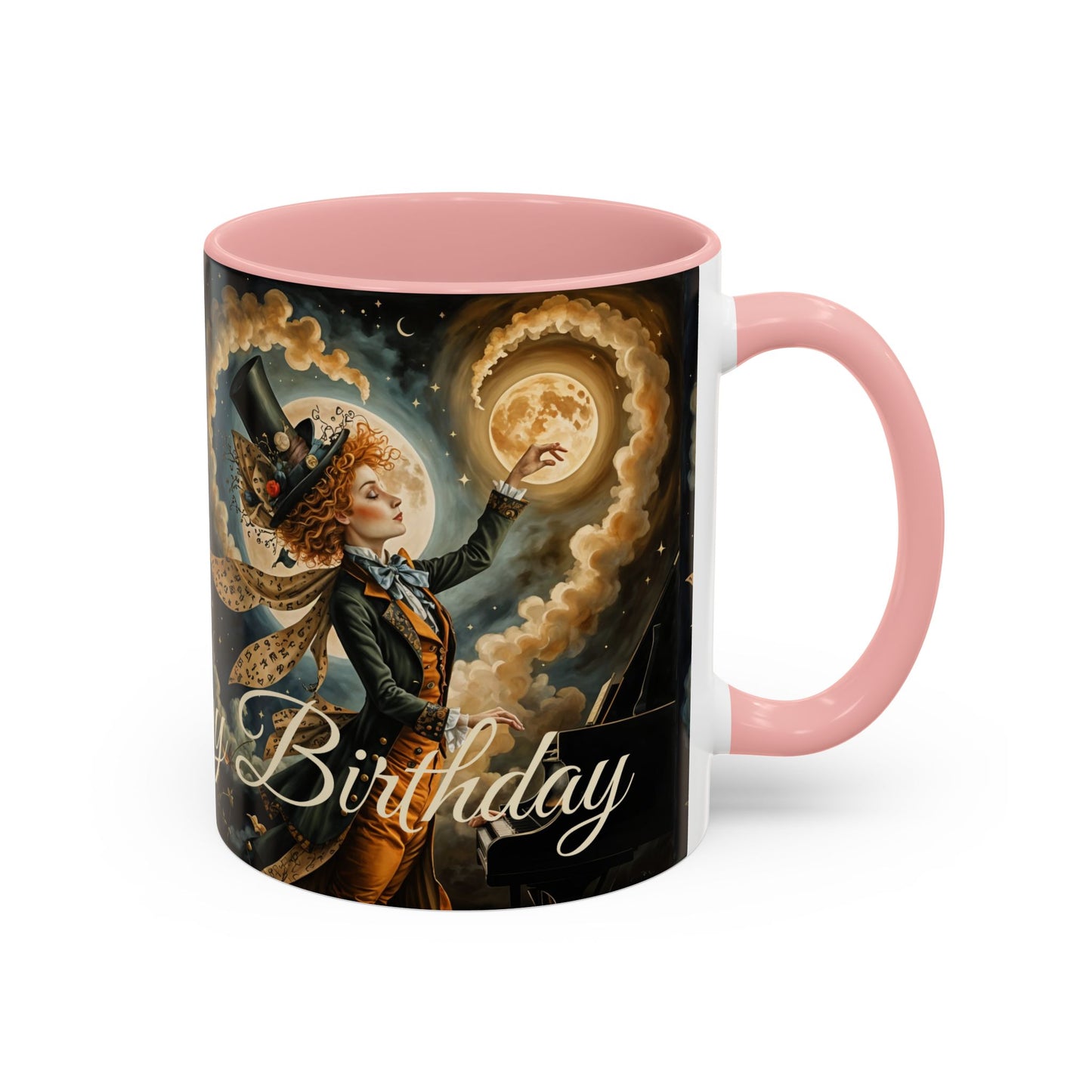 Coffee Mug - Whimsical Mad Hatter Happy Birthday Design by Fairyhill Studio