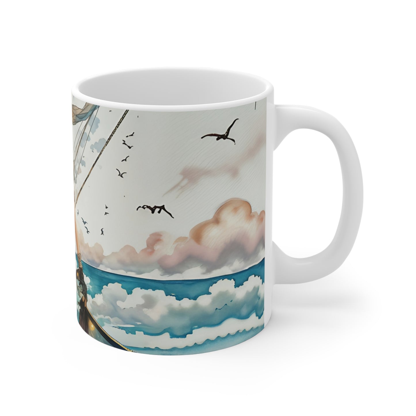 Elegant Floral Art Mug - 11oz Coffee Cup for Coffee Art Lovers