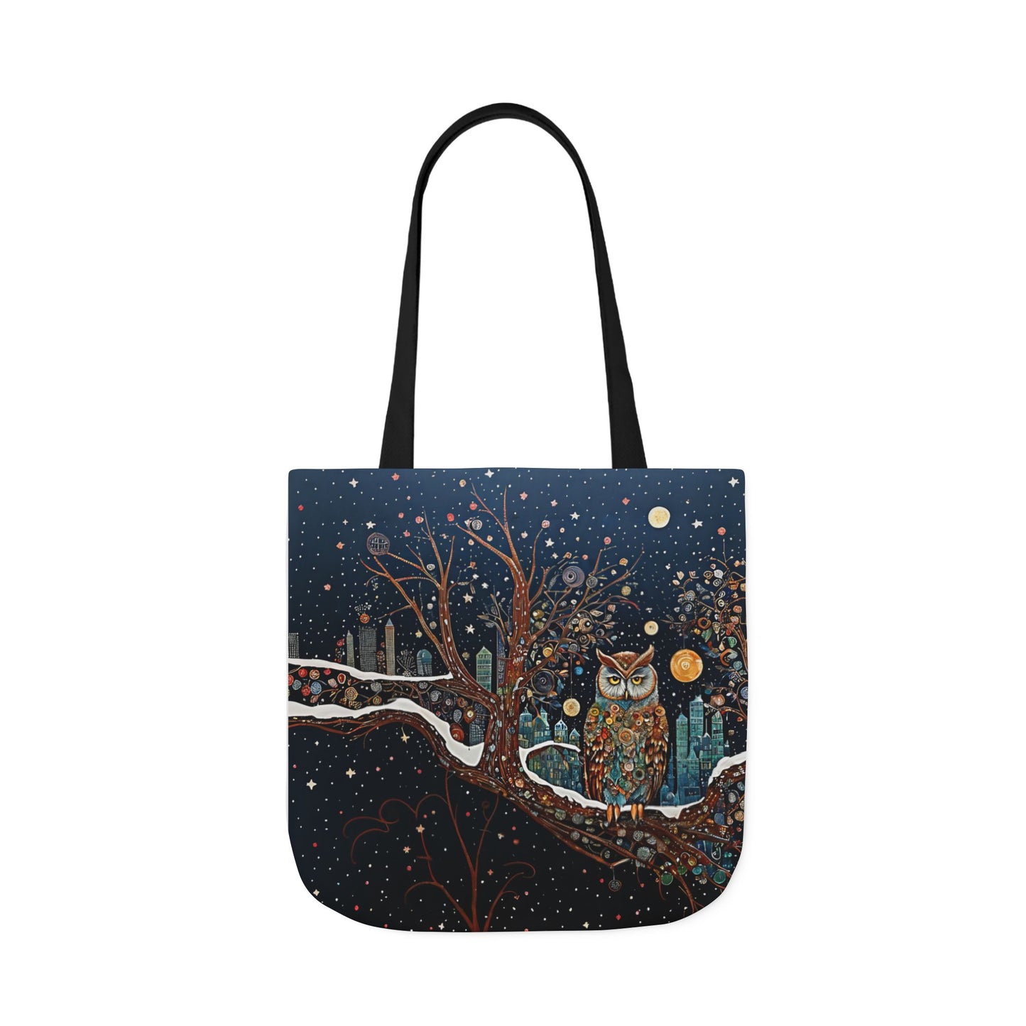 Colorful night Owl -Inspired Canvas Tote Bag - Perfect for Beach Days, Eco-Friendly Shopping, and Summer Fun!