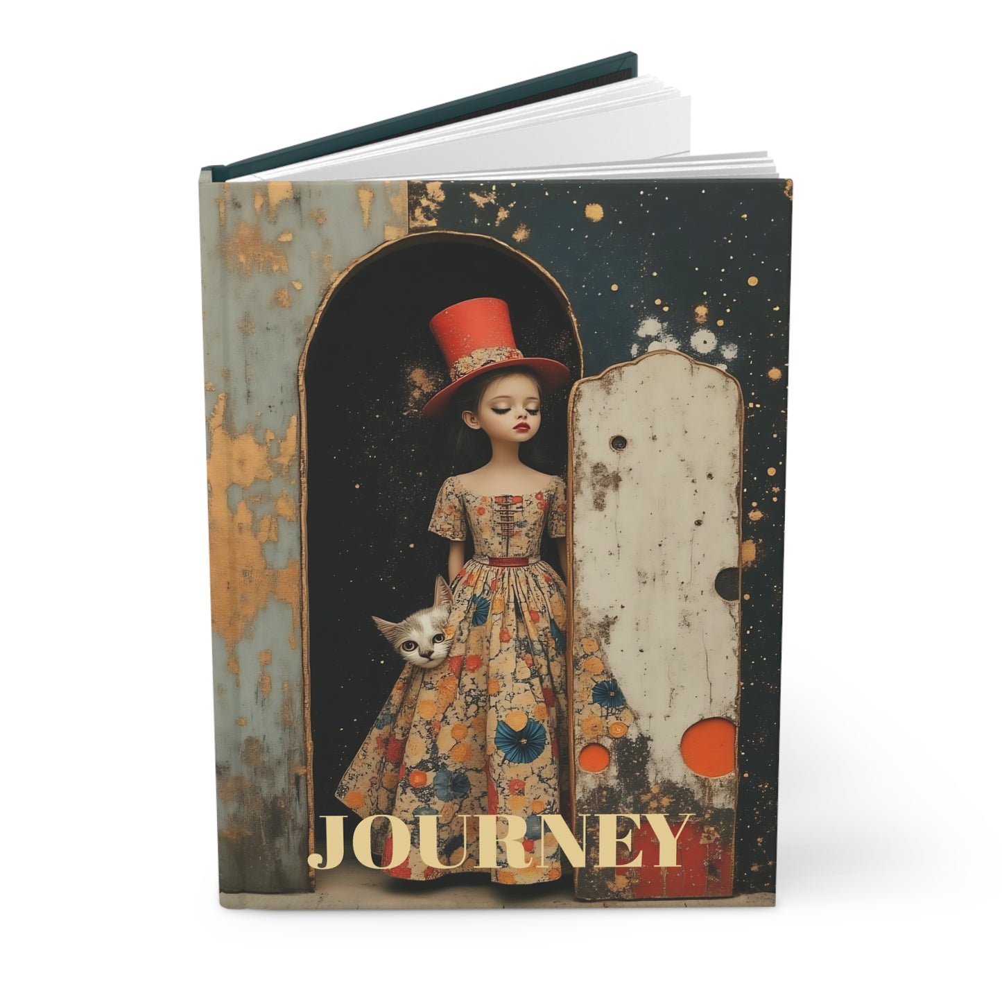 The Cat, the Hat, and the Looking Glass spiral Journal hard Cover ,Notebook gift art Matte