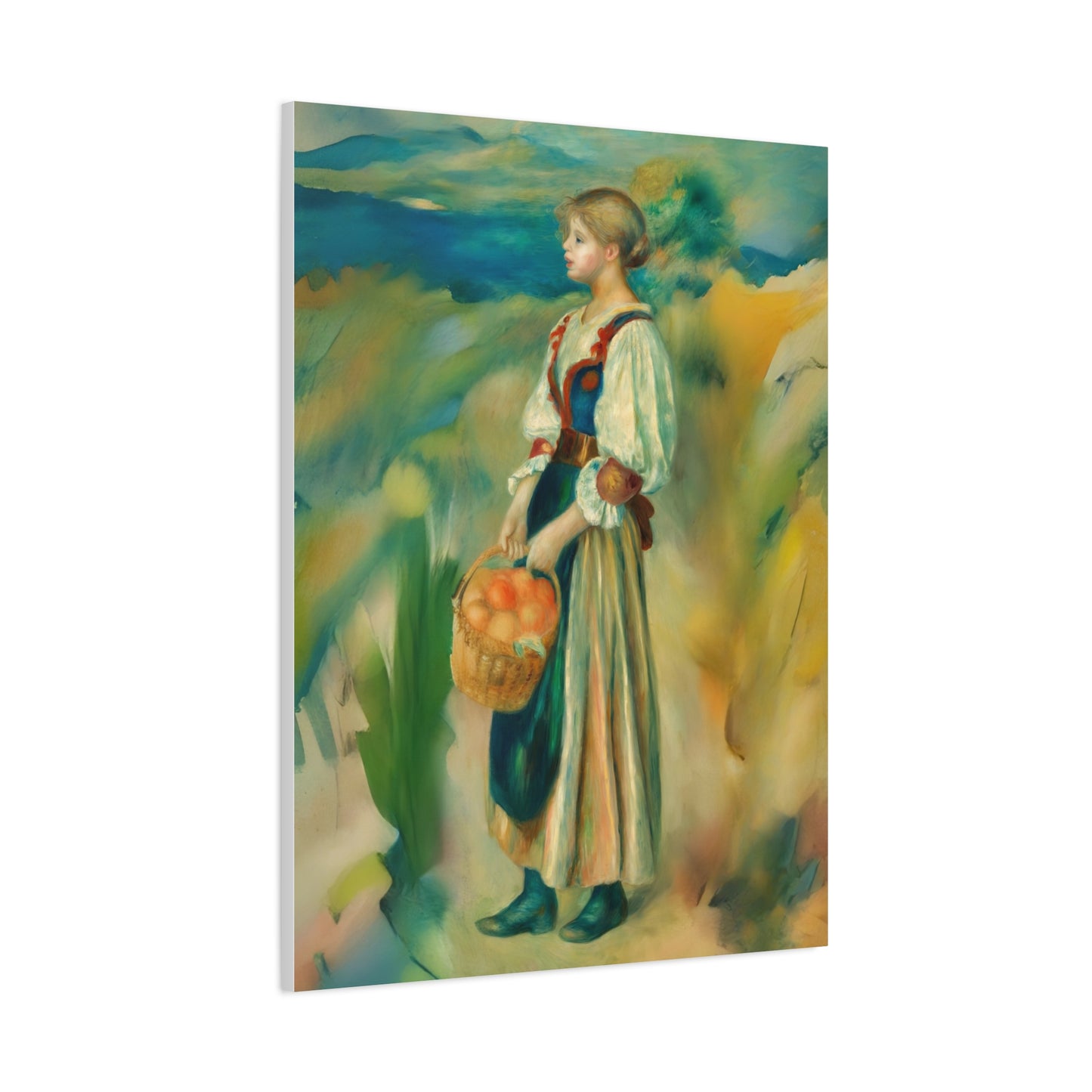 Canvas Print - Girl with a Basket of Oranges Art by Auguste Renoir