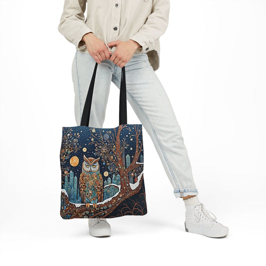 Colorful Night Owl-Inspired Canvas Tote Bag - Perfect for Beach Days, Eco-Friendly Shopping, and Summer Fun!