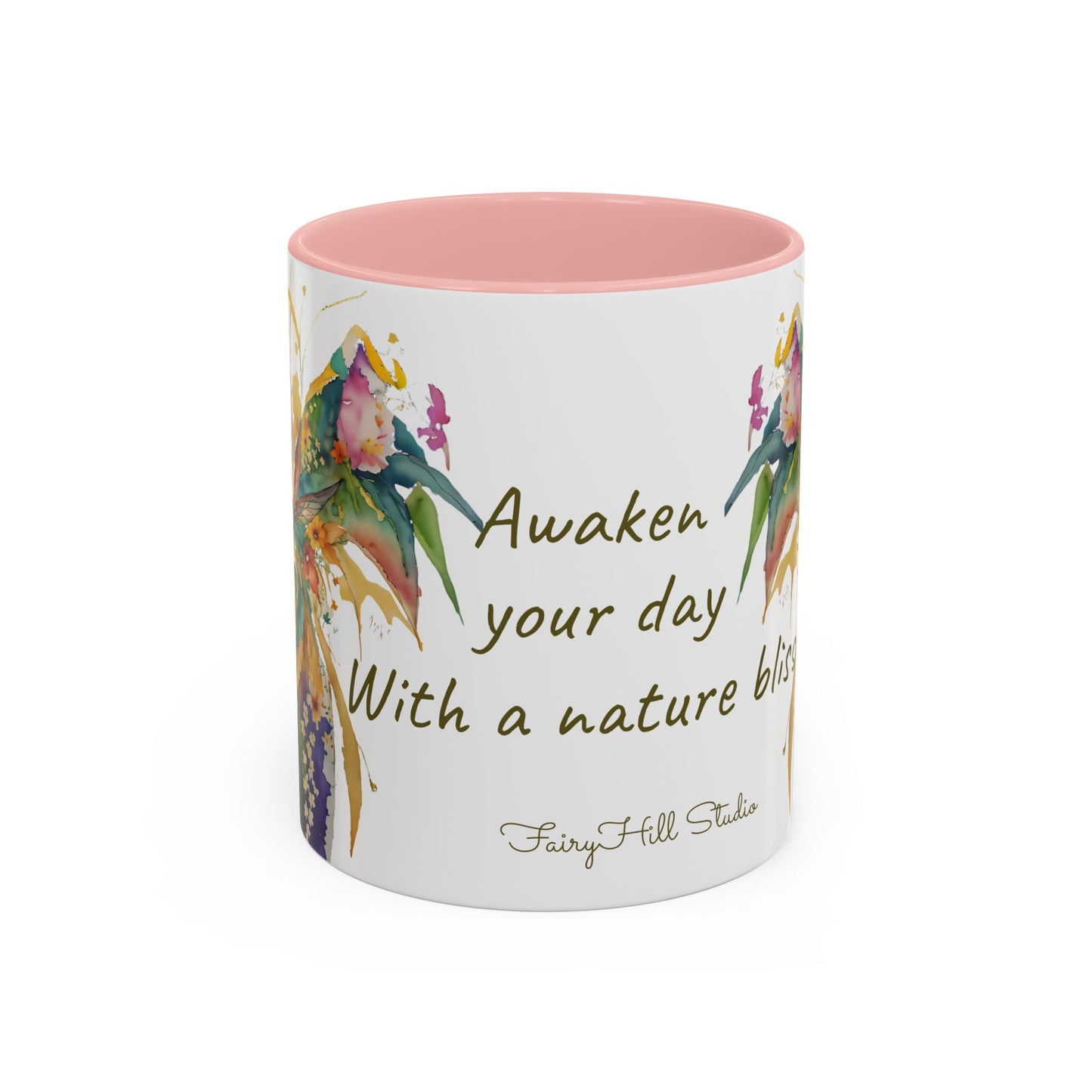 Mug Fairy Angel Blessing Flowers Watercolor Accent Coffee Mug 11 & 15oz