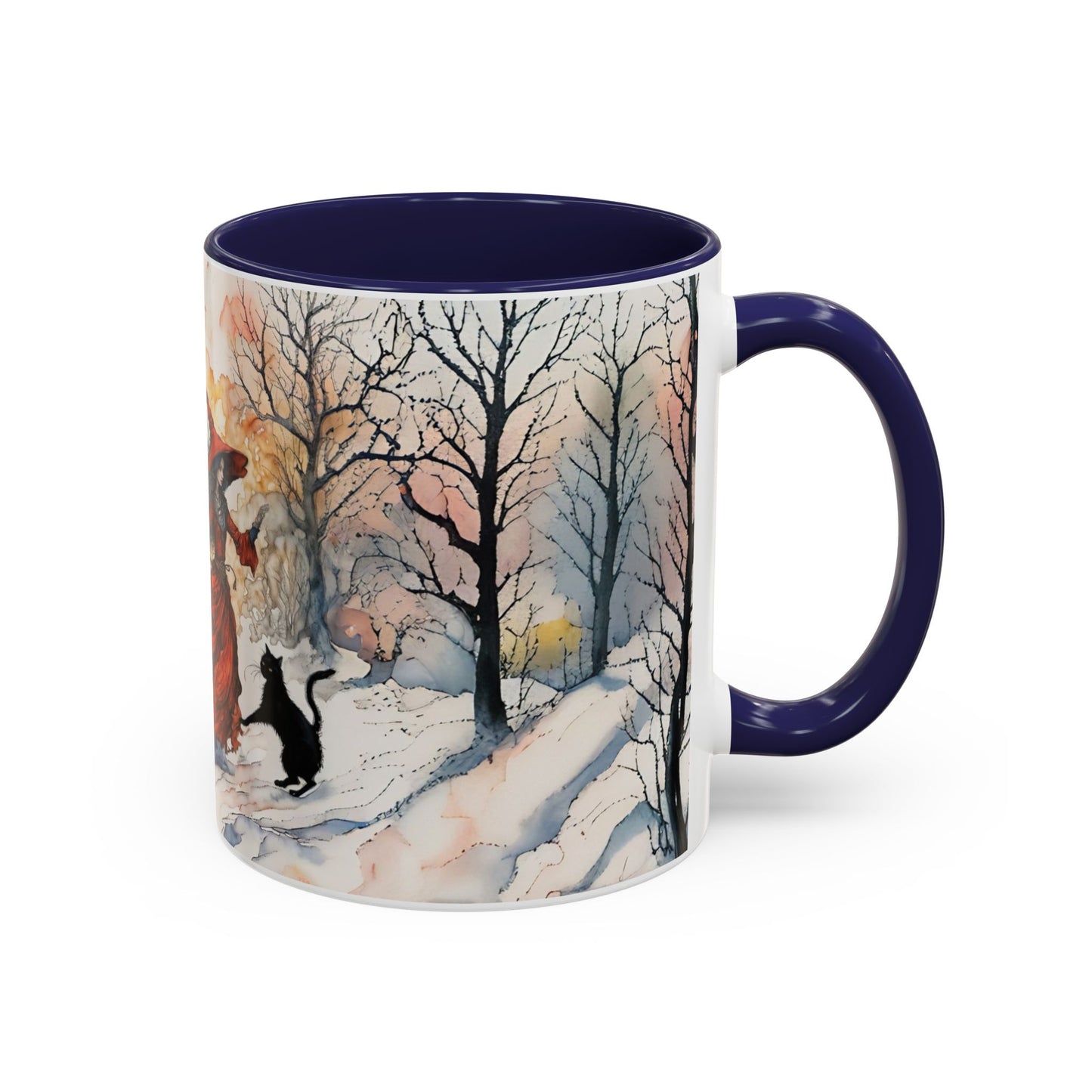Accent Crimson witch and black cat Coffee Mug (11, 15oz)