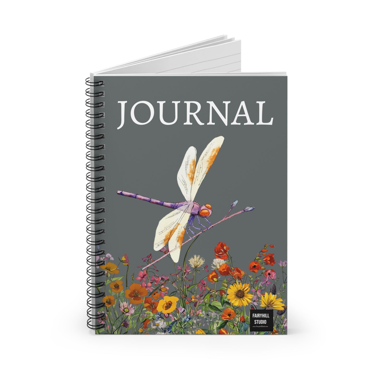 Fairy Hill Studio "Dragonfly Journal, Spiral Notebook - Ruled Line