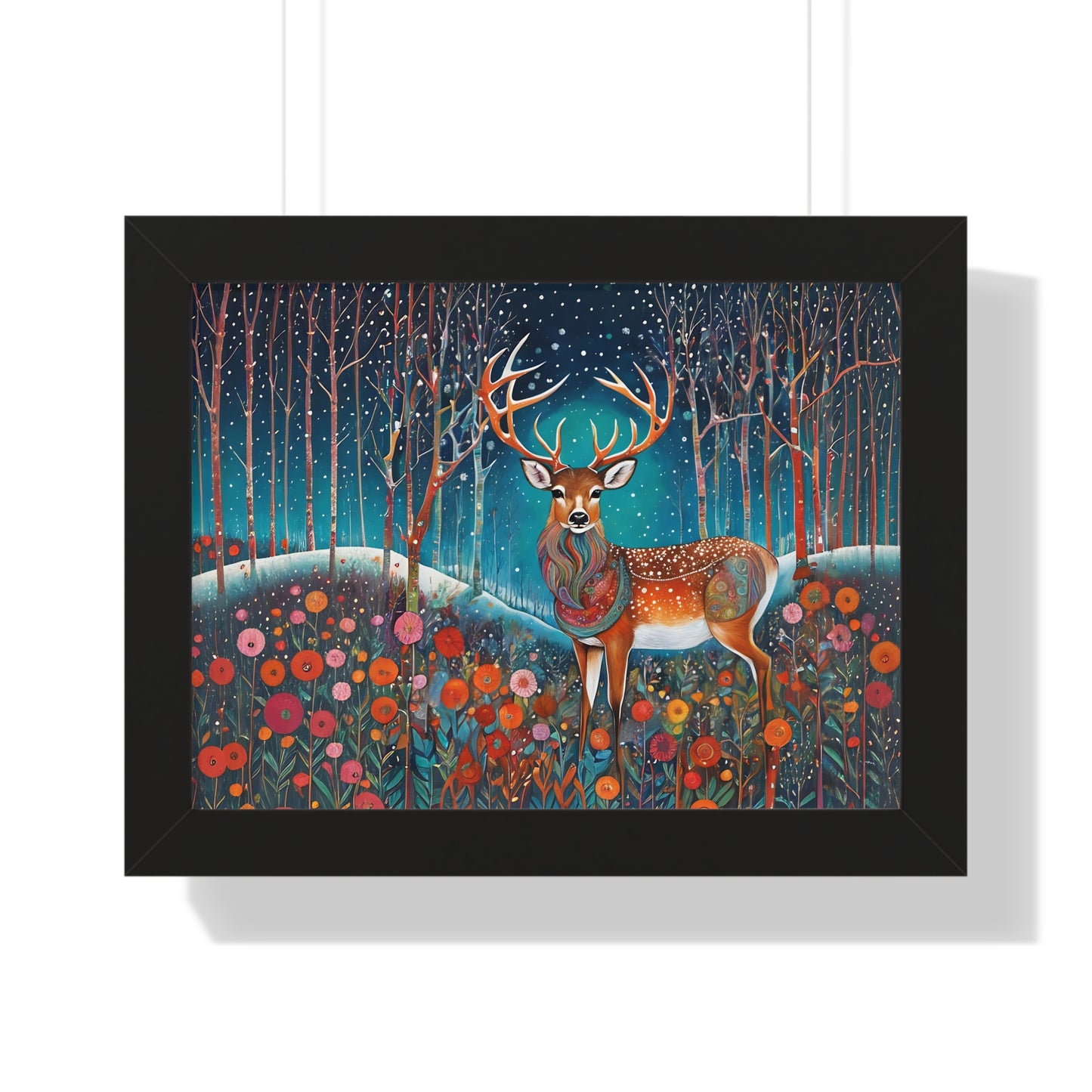 Framed Horizontal Magestic Deer  Poster Spiritual Rumi art Quote art by Fairyhill Studio