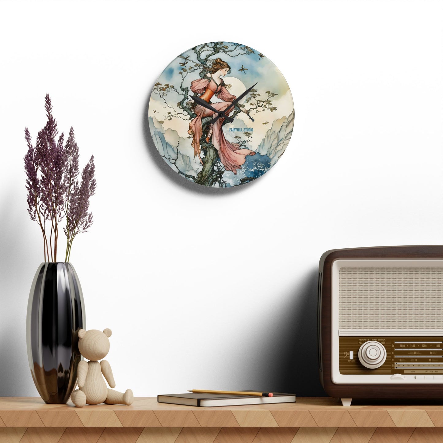 Acrylic Wall Clock - Fairy Princess and The Tree