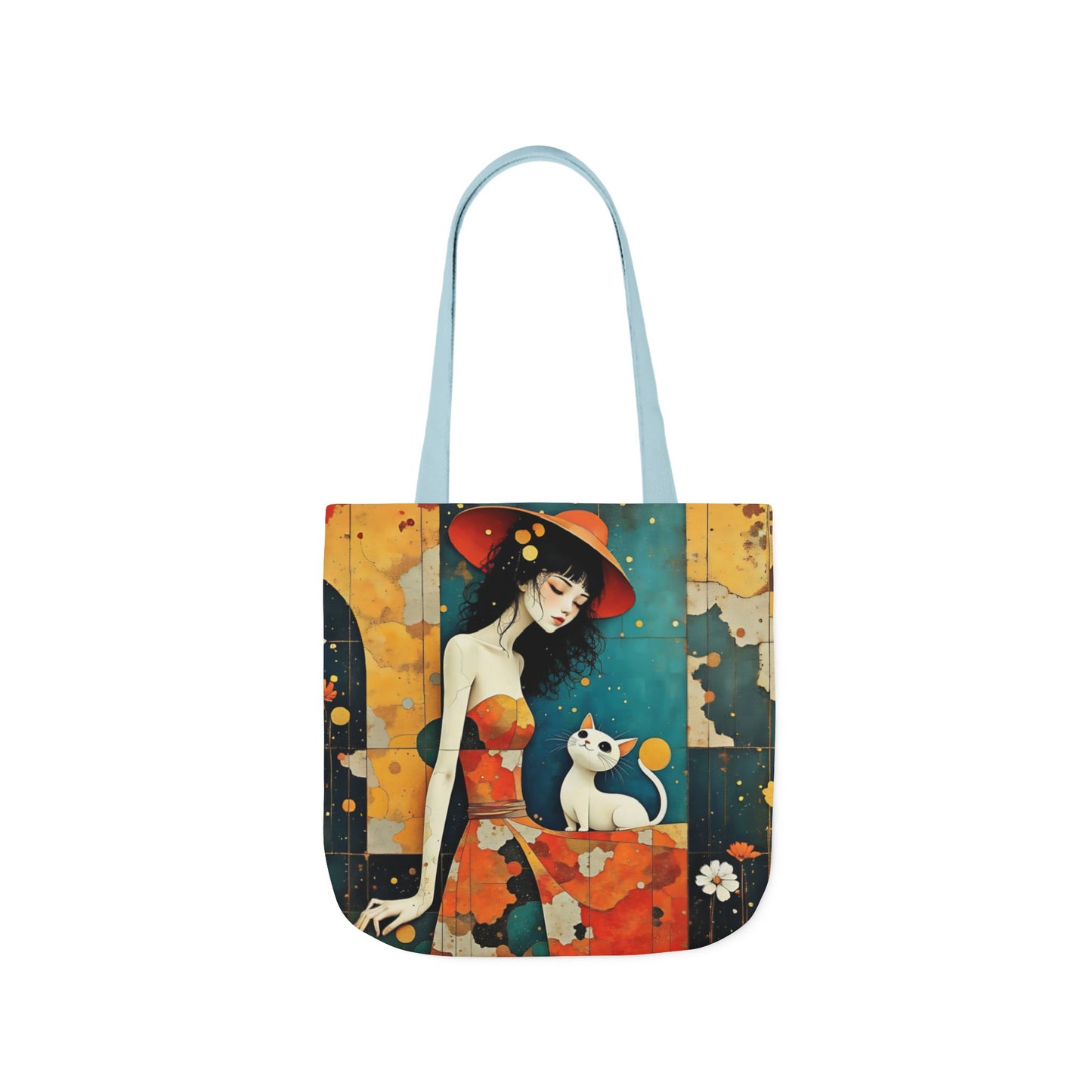 Colorful Cat -Inspired Canvas Tote Bag - Perfect for Beach Days, Eco-Friendly Shopping, and Summer Fun!