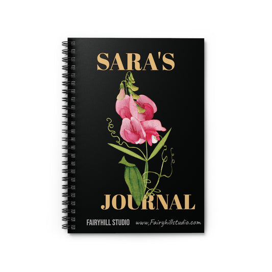 Sweet peas botanical,Personalized Notebook, Personalized journal,